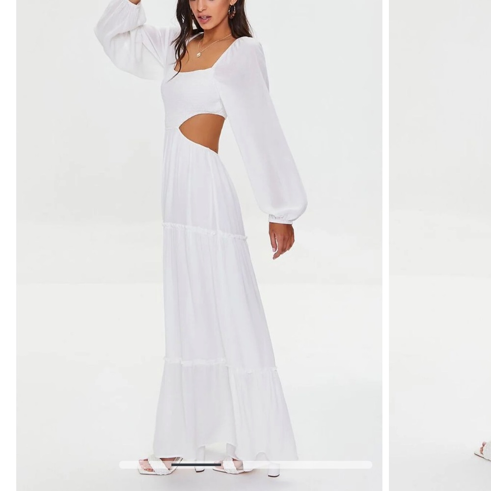 White maxi dress